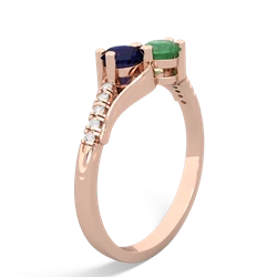 Sapphire Infinity Pave Two Stone 14K Rose Gold ring R5285