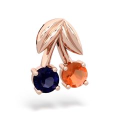 Sapphire Sweet Cherries 14K Rose Gold pendant P7001
