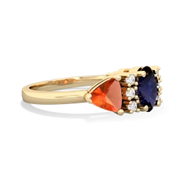 Sapphire Antique Style Three Stone 14K Yellow Gold ring R2186