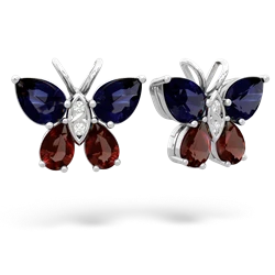 Sapphire Butterfly 14K White Gold earrings E2215