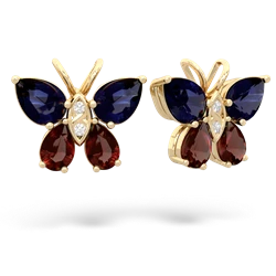 Sapphire Butterfly 14K Yellow Gold earrings E2215