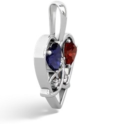 Sapphire Celtic Trinity Heart 14K White Gold pendant P5331