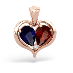 Sapphire Two Become One 14K Rose Gold pendant P5330