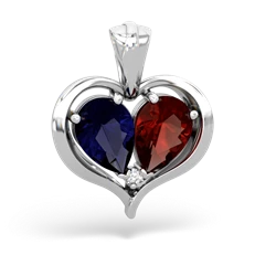 Sapphire Two Become One 14K White Gold pendant P5330