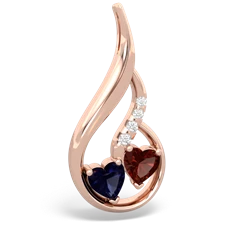 Sapphire Keepsake Curves 14K Rose Gold pendant P5450