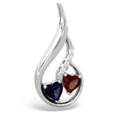 Sapphire Keepsake Curves 14K White Gold pendant P5450