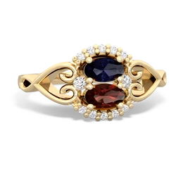 Sapphire Love Nest 14K Yellow Gold ring R5860