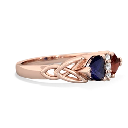 Sapphire Celtic Knot Double Heart 14K Rose Gold ring R5040