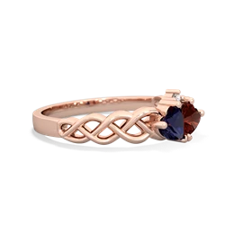 Sapphire Heart To Heart Braid 14K Rose Gold ring R5870