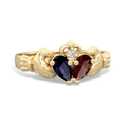 Sapphire 'Our Heart' Claddagh 14K Yellow Gold ring R2388