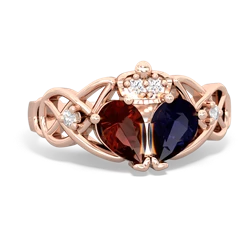 Sapphire 'One Heart' Celtic Knot Claddagh 14K Rose Gold ring R5322