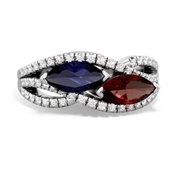 Sapphire Diamond Rivers 14K White Gold ring R3070