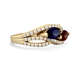 Sapphire Diamond Rivers 14K Yellow Gold ring R3070