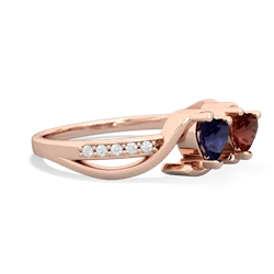 Sapphire Side By Side 14K Rose Gold ring R3090