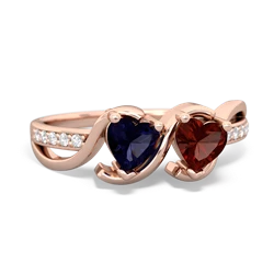 Sapphire Side By Side 14K Rose Gold ring R3090