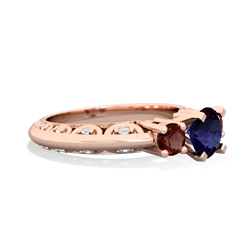 Sapphire Art Deco Eternal Embrace Engagement 14K Rose Gold ring C2003