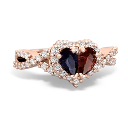 Sapphire Diamond Twist 'One Heart' 14K Rose Gold ring R2640HRT