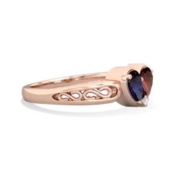 Sapphire Filligree 'One Heart' 14K Rose Gold ring R5070