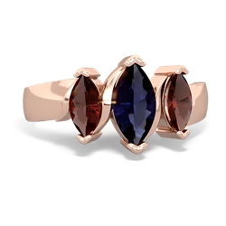 Sapphire Three Peeks 14K Rose Gold ring R2433