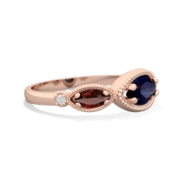 Sapphire Milgrain Marquise 14K Rose Gold ring R5700