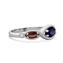 Sapphire Milgrain Marquise 14K White Gold ring R5700