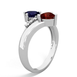 Sapphire Heart To Heart 14K White Gold ring R2064