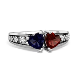 Sapphire Heart To Heart 14K White Gold ring R3342