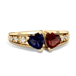 Sapphire Heart To Heart 14K Yellow Gold ring R3342