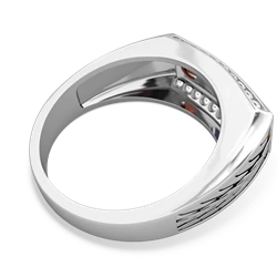 Sapphire Three Stone Tire Tread Men's 14K White Gold ring R0520