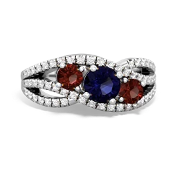 Sapphire Three Stone Aurora 14K White Gold ring R3080