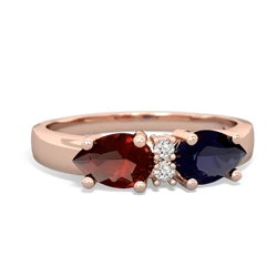 Sapphire Pear Bowtie 14K Rose Gold ring R0865