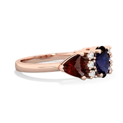 Sapphire Antique Style Three Stone 14K Rose Gold ring R2186