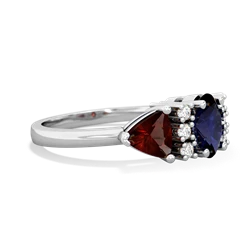 Sapphire Antique Style Three Stone 14K White Gold ring R2186