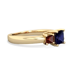 Sapphire Three Stone Trellis 14K Yellow Gold ring R4015