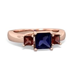 Sapphire Three Stone Trellis 14K Rose Gold ring R4015