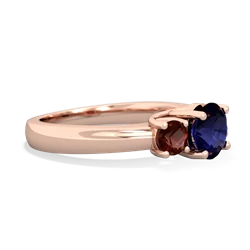 Sapphire Three Stone Round Trellis 14K Rose Gold ring R4018