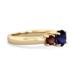 Sapphire Three Stone Round Trellis 14K Yellow Gold ring R4018