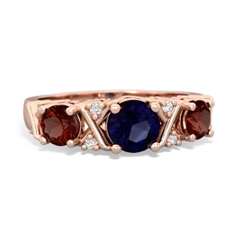 Sapphire Hugs And Kisses 14K Rose Gold ring R5016