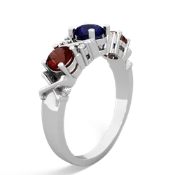 Sapphire Hugs And Kisses 14K White Gold ring R5016