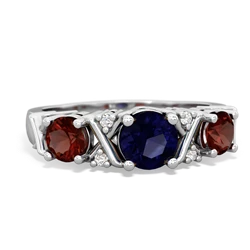 Sapphire Hugs And Kisses 14K White Gold ring R5016