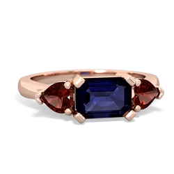 Sapphire Three Stone 14K Rose Gold ring R5235