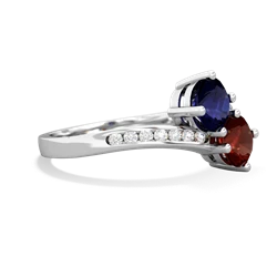 Sapphire Channel Set Two Stone 14K White Gold ring R5303