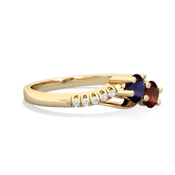 Sapphire Infinity Pave Two Stone 14K Yellow Gold ring R5285