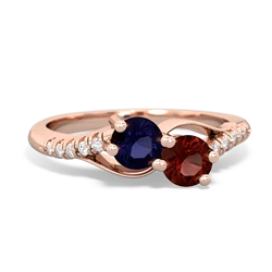 Sapphire Infinity Pave Two Stone 14K Rose Gold ring R5285