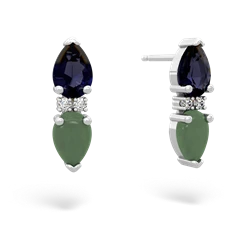 Sapphire Bowtie Drop 14K White Gold earrings E0865