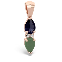 Sapphire Bowtie Drop 14K Rose Gold pendant P0865