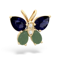 Sapphire Butterfly 14K Yellow Gold pendant P2215