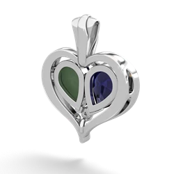Sapphire Two Become One 14K White Gold pendant P5330