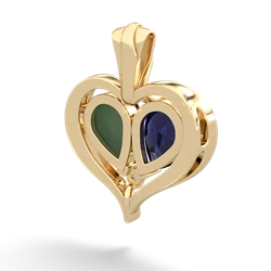 Sapphire Two Become One 14K Yellow Gold pendant P5330