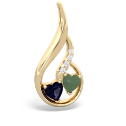 Sapphire Keepsake Curves 14K Yellow Gold pendant P5450